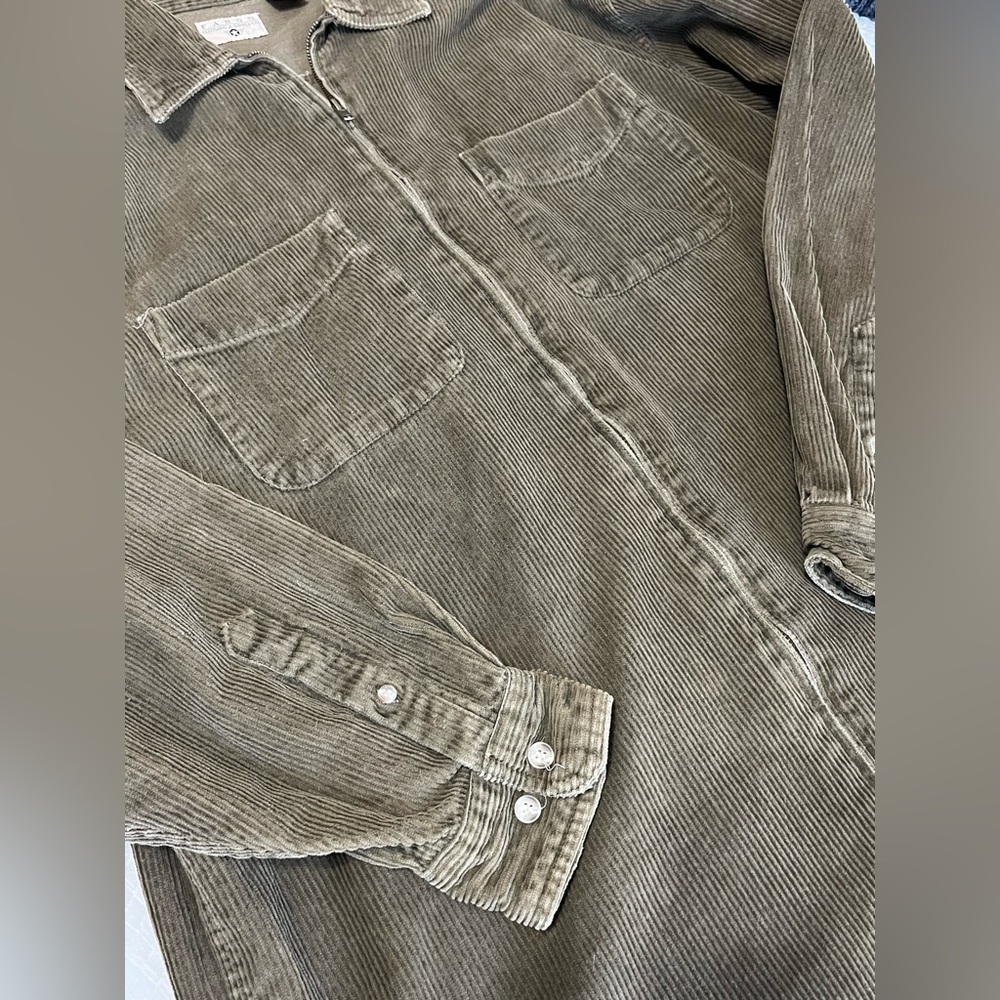 Vintage 100% Cotton Brown Corduroy Full Zip Trucker Jacket - Picture 5 of 6